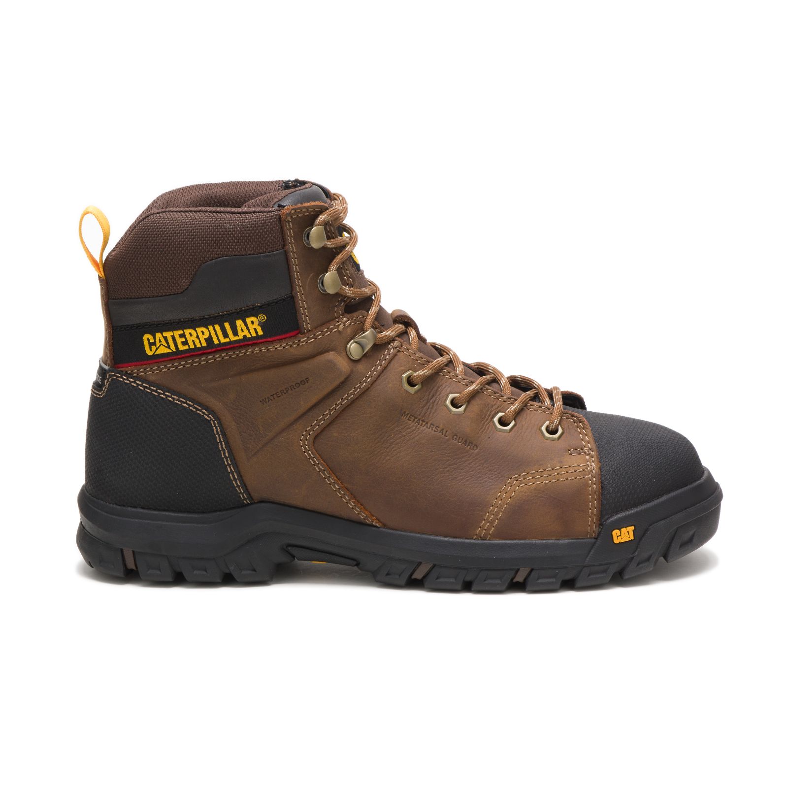 Caterpillar Wellspring Waterproof Metatarsal Guard Steel Toe - Mens Work Boots - Brown - NZ (164NHWRPJ)